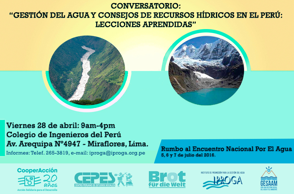 Conversatorio: Gestión del Agua y Consejos de Recursos Hídricos en el Perú: Lecciones Aprendidas y Retos