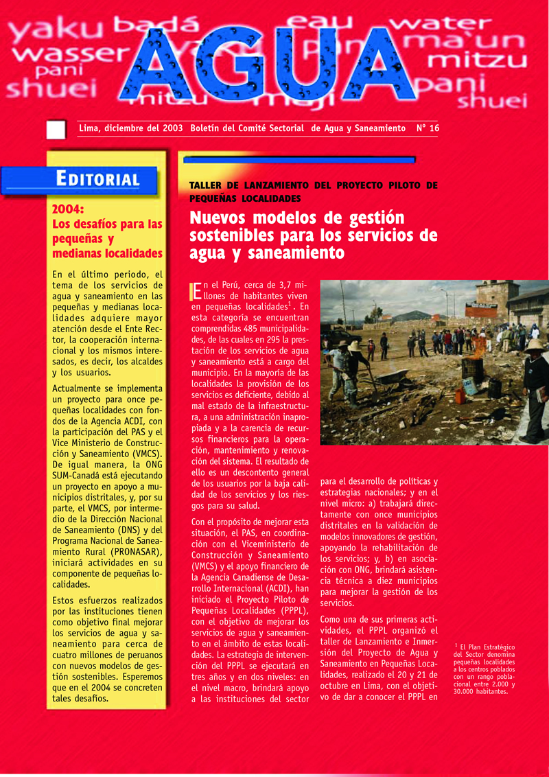 Revista Agua N° 16 - BVSDE PAHO